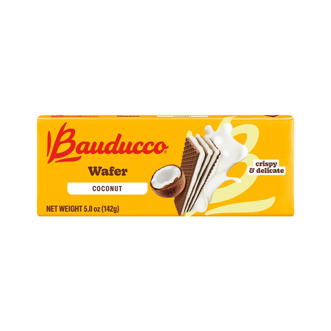 Bauducco Peanut Butter Wafers - Crispy Wafer Cookies With 3 Delicious, Indulgent Decadent Layers of Peanut Butter Flavored Cream - Delicious Sweet Snack or Desert - 5.0 oz (Pack of 1)