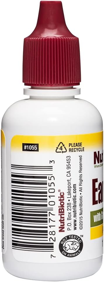 NutriBiotic – Ear Drops, 1 Fl Oz | Gentle & Soothing Ear Support with Grapefruit Seed Extract & Tea Tree Oil | Vegan | Non-Medicated | Made without GMOs & Gluten