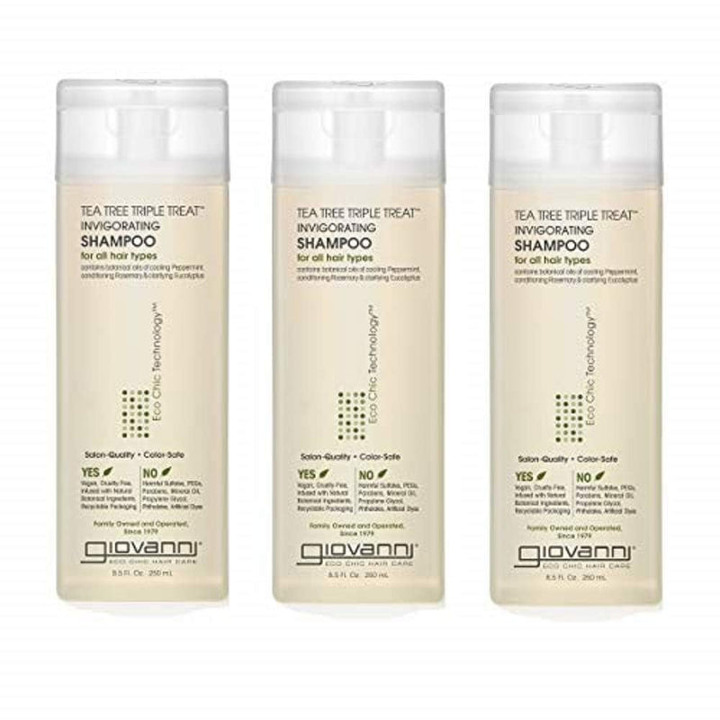 GIOVANNI Tea Tree Invigorating Shampoo - Special Clarifying Shampoo w/Organic Natural Oils for Women & Men, Cleansing & Moisturizing for Thin Hair, Rosemary, Eucalyptus & Peppermint Oil - 128 Fl Oz