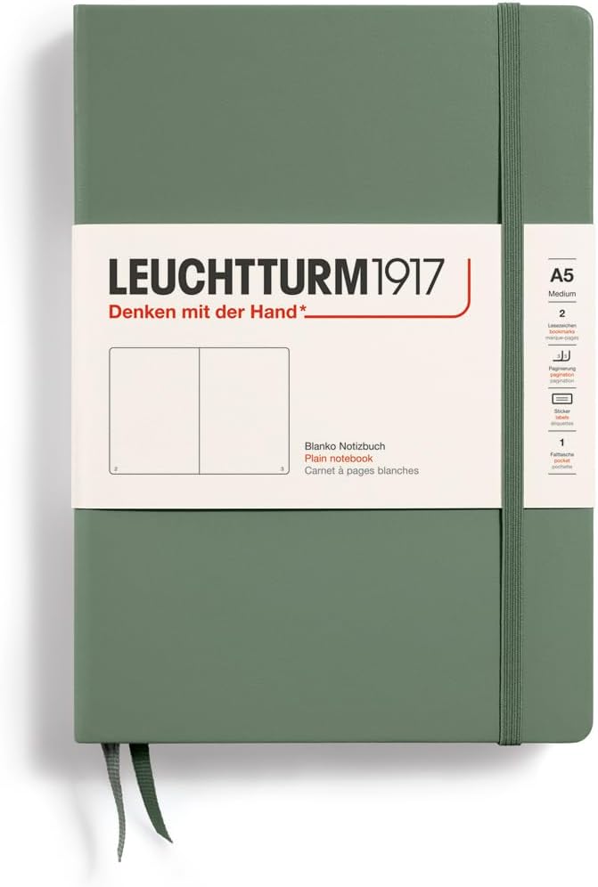 LEUCHTTURM1917 - Notebook Hardcover Medium A5-251 Numbered Pages for Writing and Journaling (Rising Sun, Dotted)