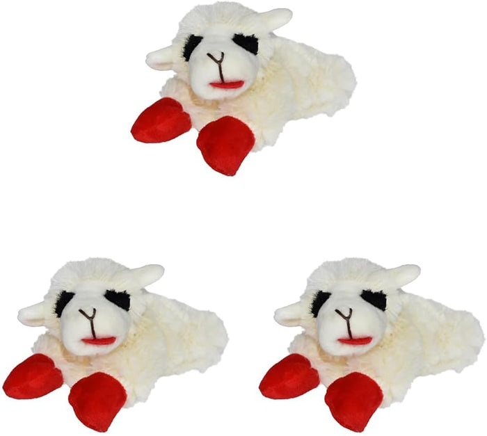 Multipet Mini Lamb Chop Officially Licensed, Plush, Squeak Pet Toy (White, 10')