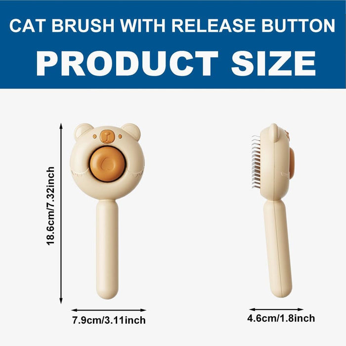 Cat Brush for Short or Long Haired Cats Dogs Rabbits, Cute Dog Brushes with Release Button for Massage and Removes Loose Fur, Dog Hair Brush Pet Grooming Deshedding Comb