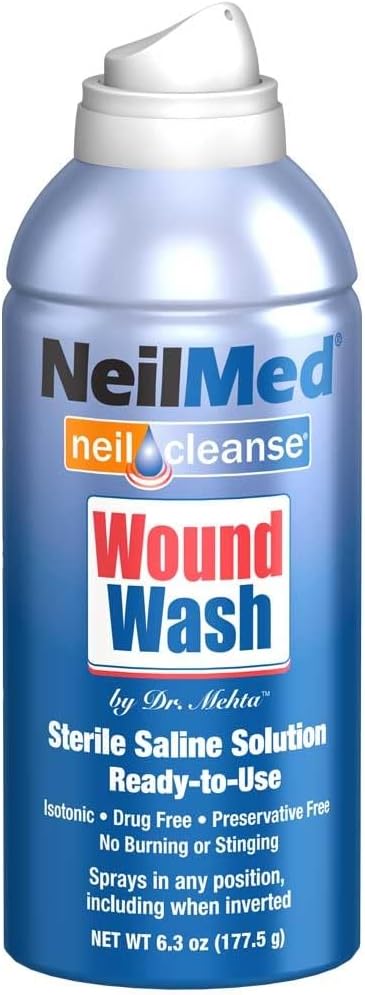 NeilMed Cleanse Sterile Saline Wound Wash, 6.3 Ounce