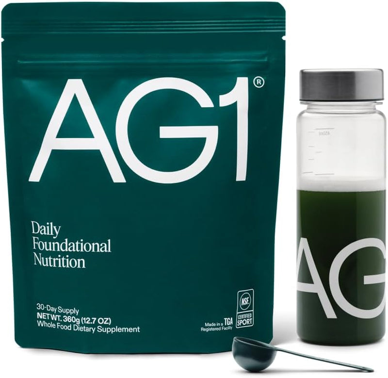 AG1 Greens Powder Refill Pouch – 75 Vitamins, Multivitamin & Probiotic | Gut Health Support | Vegan, Keto, Gluten Free | Athletic Greens Supplement - Pouch Only, Classic Formula