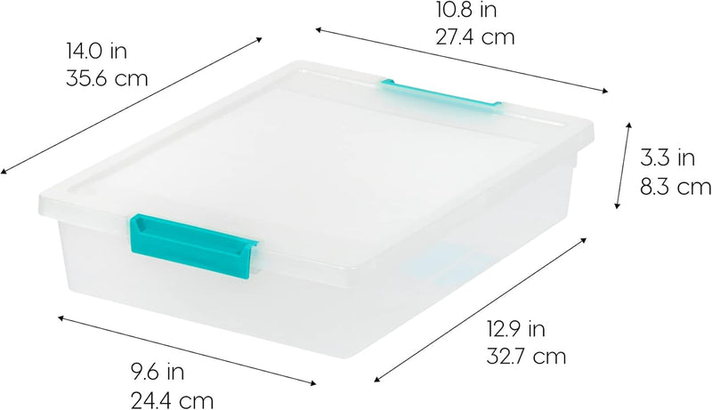 IRIS USA 6 Qt. Plastic Storage Bins Containers with Lids, 4 Pack, Small Sensory Bin, Craft Storage, Craft Organizers & Storage, Organizing Container for Home, Office & Art Supplies, Stackable, Clear