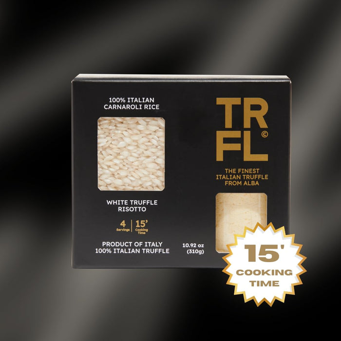 TRFL - White Truffle Risotto Kit, Risotto Rice Mix Crafted in Alba, Italy, Gourmet Food with Carnaroli Rice & Italian Seasoning with Real White Truffle Powder Blend, 4 Servings, 10.92 oz (310 g)