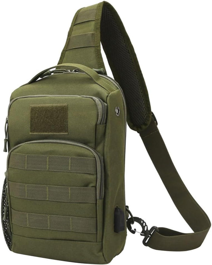 Tactical Sling Bag, Portable Molle Chest Pack Military Large Capacity Sling Backpack with 3 Carrying Methods for Outdoor Sports Travel Climbing