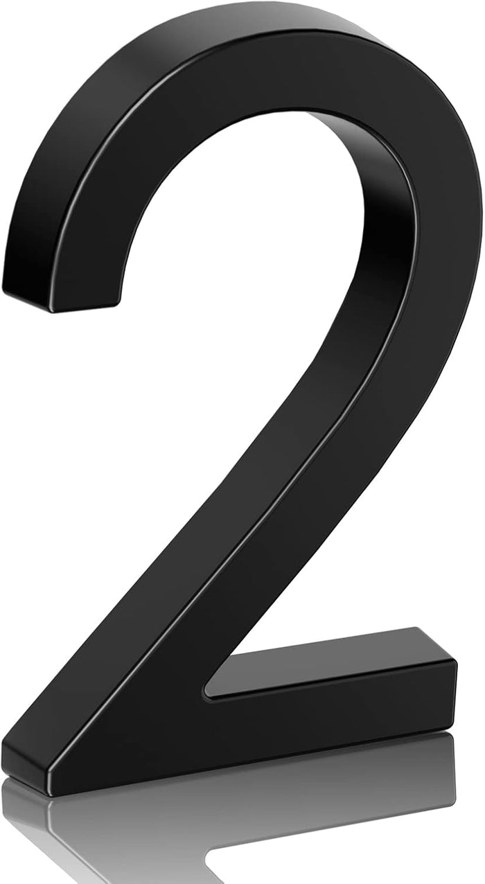5" Floating Stainless Steel Address House Number, Modern Metal Anti-Rust House Numbers with Nail Kits for Door Garden Mailbox Decor Visibility Signage (3)