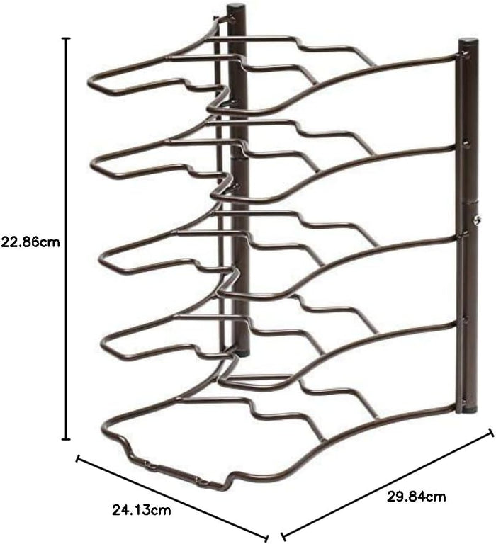 Deco Brothers Pan Organizer Rack for Kitchen Cabinet and Counter, Bronze