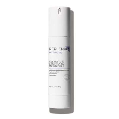Replenix Age Restore Brightening Face Moisturizer with Hyaluronic Acid, Niacinamide & Ceramides, Medical-Grade Oil-Free Facial Cream for Mature Skin (1.7 oz)