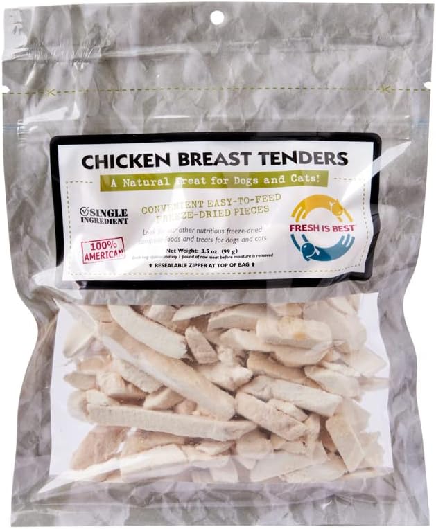 Fresh Is Best Freeze Dried Dog Treats - Raw Freeze Dried Chicken Hearts for Dogs & Cats - Dog Training Treats in Resealable Zipper Bag - High-Protein Single Ingredient - Made in The USA