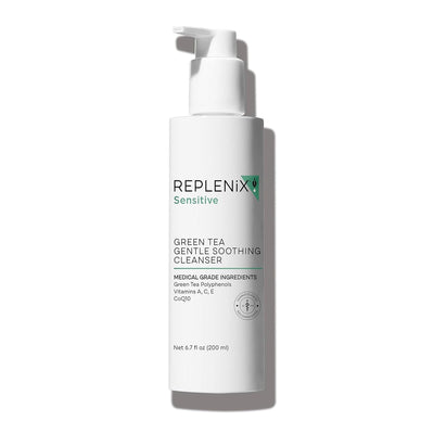 Replenix Green Tea Gentle Soothing Facial Cleanser, Medical-Grade Sensitive Skin Face Wash, Now with New & Improved Packaging (6.7 fl. oz)