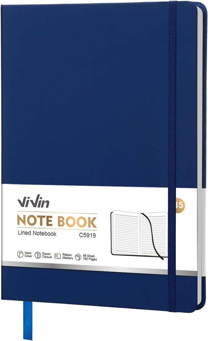 ViVin A4 College Ruled Notebook for Work, 8.5" x 11" Leather Hardcover Journal,192 Pages Professional Lined Notebook for Office & Business
