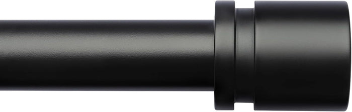 Curtain Rods for Windows 16 to 144 Inches Adjustable Length 1 Inch Diameter Window Curtain Rod with Aluminium Finials, Black