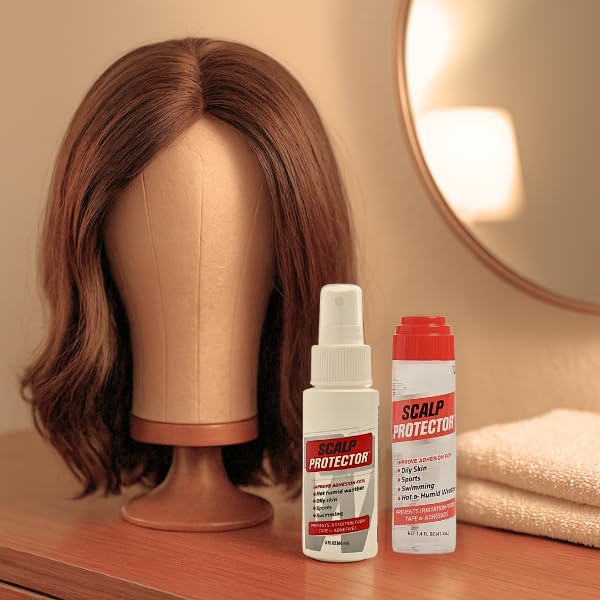Goodscious Scalp Protector, Pre-Bonding Scalp Care Barrier for Hair System Adhesive Tape & Lace Glue, Enhances Wig Adhesive Hair Glue Performance, Skin Protectant from Irritation, 2 oz Spray Bottle