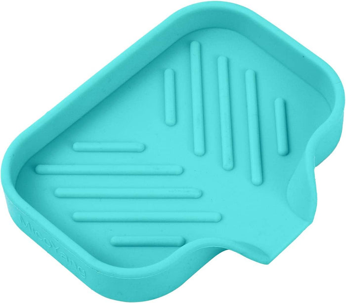 Silicone Bathroom Soap Dishes with Drain Spout-Bathroom and Kitchen Sink Organizer,Sponge Holder,Dish Soap Tray,Perfect for Dispenser,Scrubber,Bottle,Cup on Sink or Counter-Yellow 12"×4"