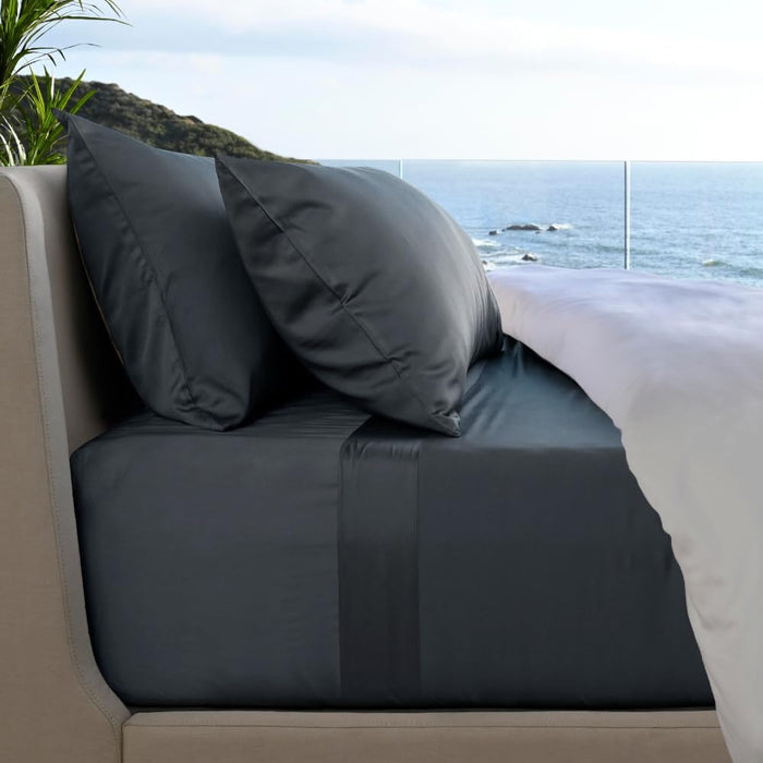 Cariloha Resort 4-Piece Sateen Sheet Set | Blue Lagoon | Queen | Viscose Material | Thermal-Regulating, Extra Soft Cooling Sheets