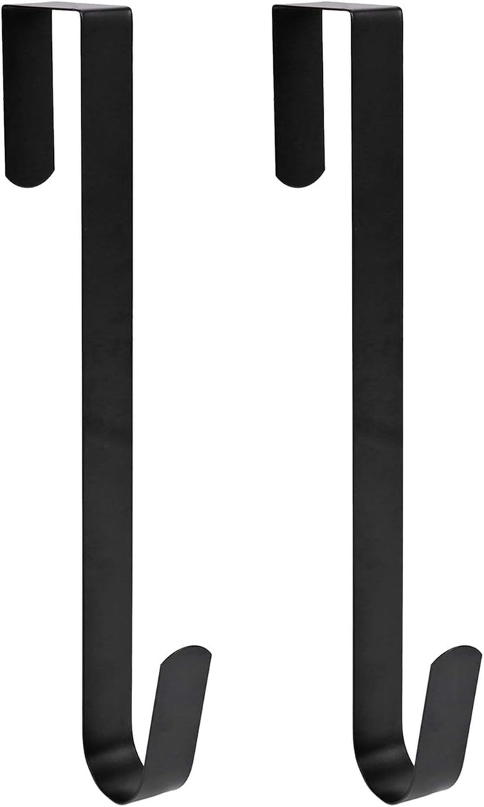 Sattiyrch 15" Wreath Hanger for Front Door,Sturdy Steel Wreath Door Hanger,Over The Door Hanger Hook (Black,1)