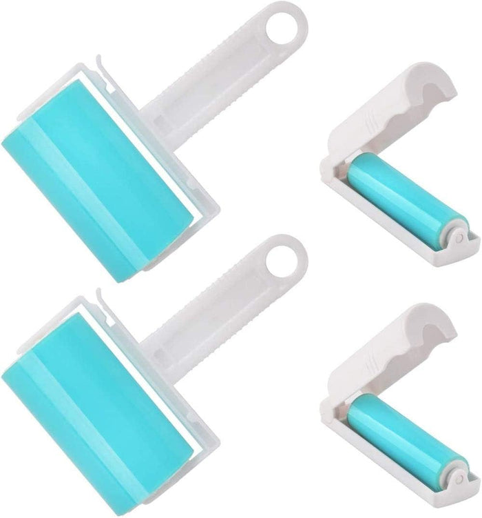 Lint Roller 5 Pack, Reusable Washable Lint Roller Sticky Gel Lint Remover Pet Hair Remover Cleaner for Clothes, Travel Essentials Household Use, Include Large Small Size