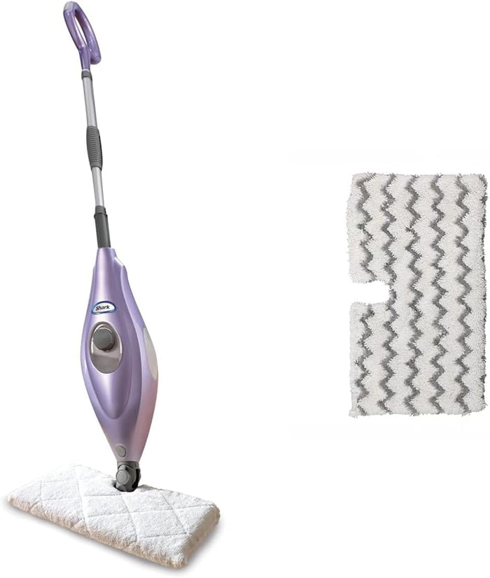 Shark Steam Mop with 2 Machine Washable Dirt Grip Pads, Removable Water Tank, Lightweight, Steam Cleaner for sealed Hard Floors, Marble, Stone, Hardwood, Tile, Laminate, White/Seafoam, S1000