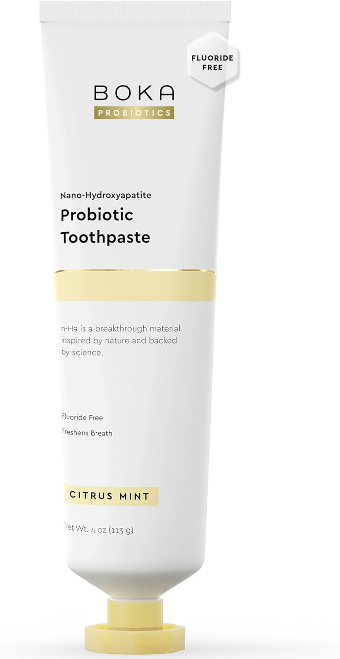 Boka Fluoride Free Toothpaste, Nano Hydroxyapatite Toothpaste, Appropriate for Sensitive Teeth - for Adult, Kids Oral Care - Ela Mint Flavor, 4 Fl Oz 1Pk US Manufactured