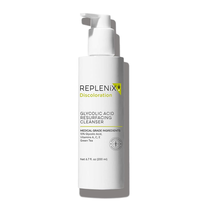 Replenix Glycolic Acid Resurfacing Facial Cleanser, Gentle Medical Grade Exfoliating Face Wash for Skin Discoloration (6.7 fl. oz)