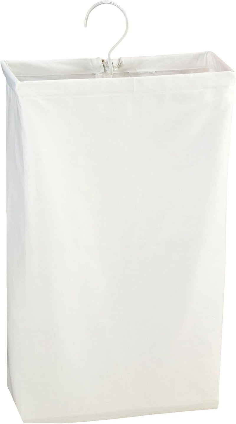 Household Essentials Door Hanging Laundry Bag, Washable Canvas Bag with Loop Handle, Holds Two Loads of Laundry, Great for Dorms and Small Spaces, Grey