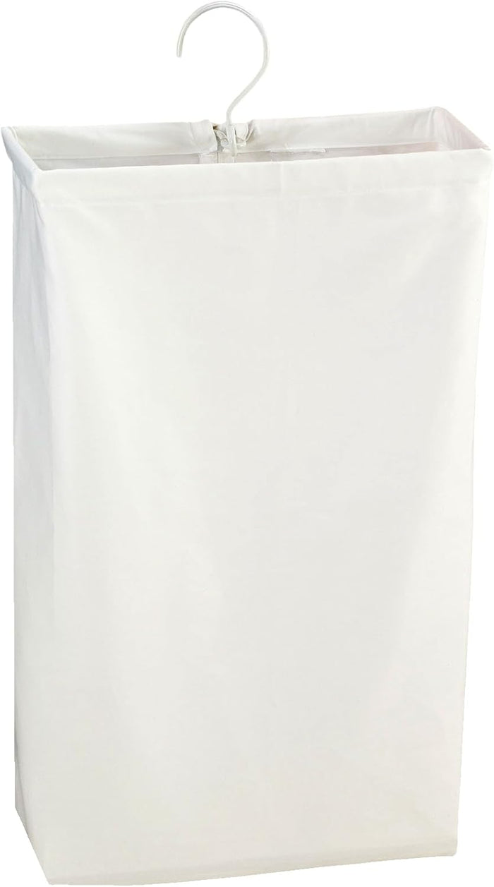 Household Essentials Door Hanging Laundry Bag, Washable Canvas Bag with Loop Handle, Holds Two Loads of Laundry, Great for Dorms and Small Spaces, Grey
