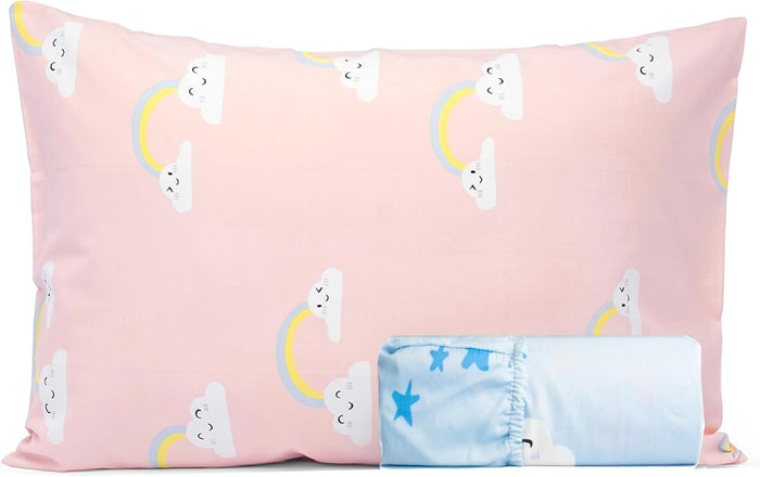 Salt Earth 100% Cotton 210TC Kids Bedsheet, Twin Sheets Set for Toddler Bed, 3 Piece Bedding Set Including Flat Sheet, Fitted Sheet, and Pillowcase, Themed Sheets for a Playful Kids Bed (Summerland)