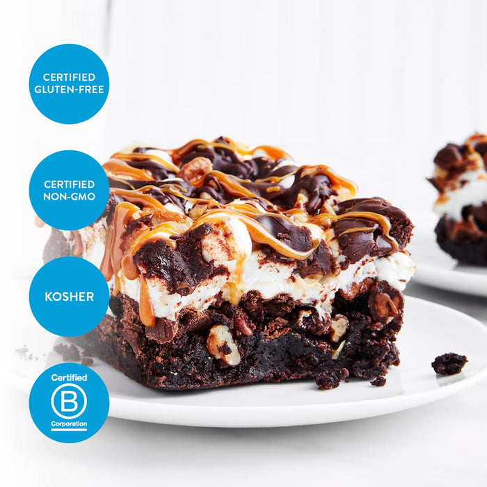 King Arthur Gluten Free Fudge Brownie Mix: Rich, Chocolatey Dessert for Celiac and Non-GMO Diets - Certified Kosher Baking Mix, Easy to Prepare, 17 oz Box for Delicious Homemade Brownies
