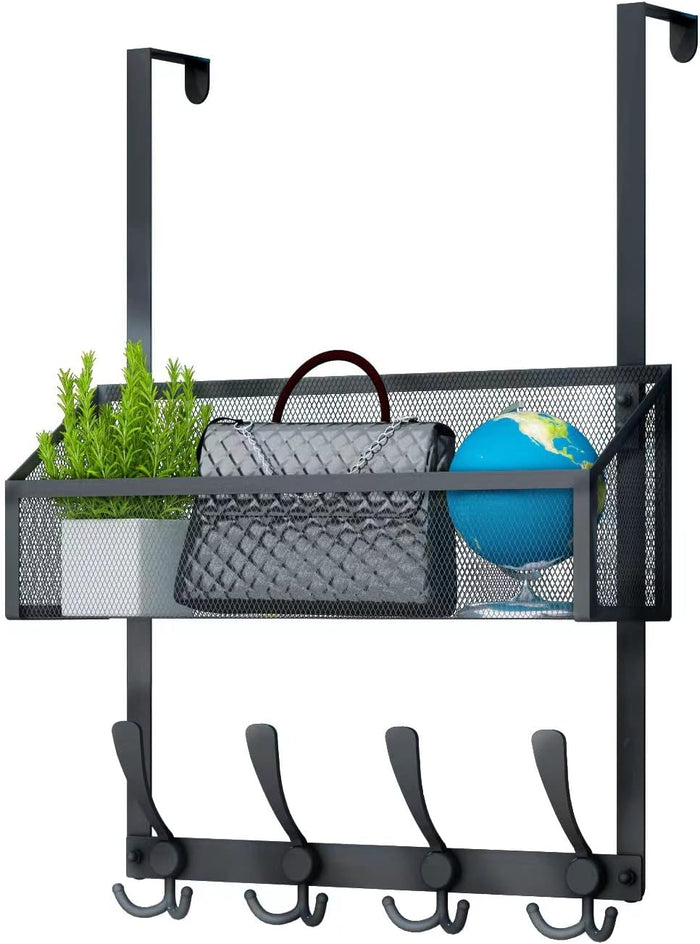 Over The Door Hooks Organizer, Coat Rack Over The Door Storage Hanger Towel Rack, Back of Door Storage Organizer for Bathroom,Bedroom,Kitchen,Office (White 3-Tier)