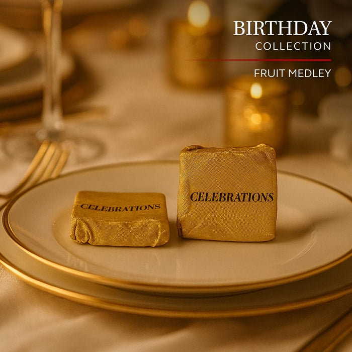 Laumiere Gourmet Fruits – Celebrations Collection – Birthday Hamper with Fruits & Nuts Cake, Treats and Candles- No Added Sugar – Gluten Free- Healthy