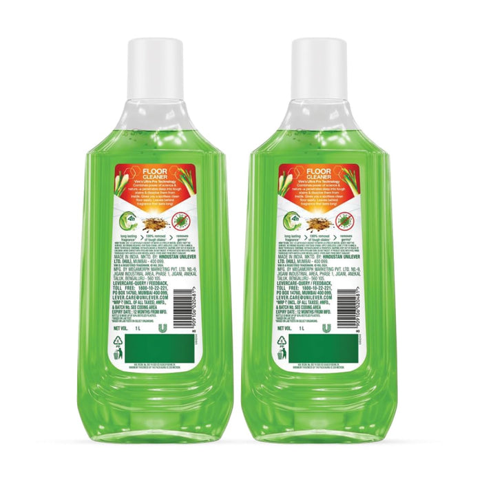Vim Floor Cleaner: 1000ml |Refreshing Lemongrass with Salt|100% Removal of stains for complete clean floors & long lasting fragrance (Pack of 2)
