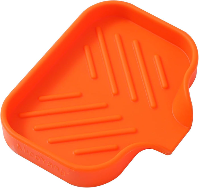 Silicone Bathroom Soap Dishes with Drain Spout-Bathroom and Kitchen Sink Organizer,Sponge Holder,Dish Soap Tray,Perfect for Dispenser,Scrubber,Bottle,Cup on Sink or Counter-Yellow 12"×4"