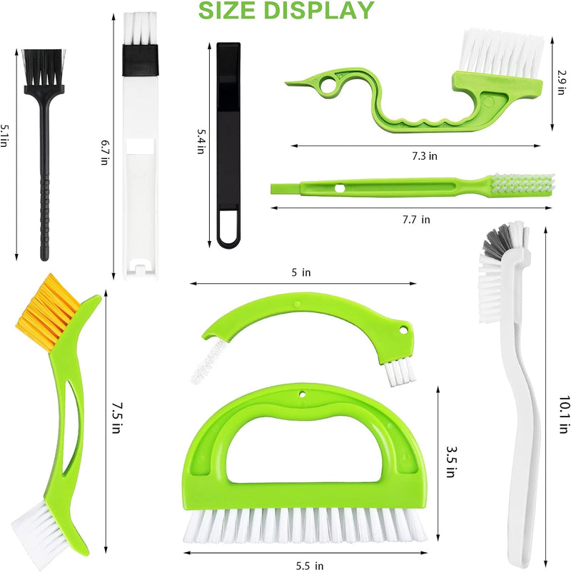 8 Pack Grout Cleaner Brush, Hand-held Groove Gap Cleaning Tools Tile Joint Scrub Brush to Deep Clean, Household Cleaning Brushes for Window Door Track, Stove Tops, Shower, Kitchen, Seams, Floor Lines