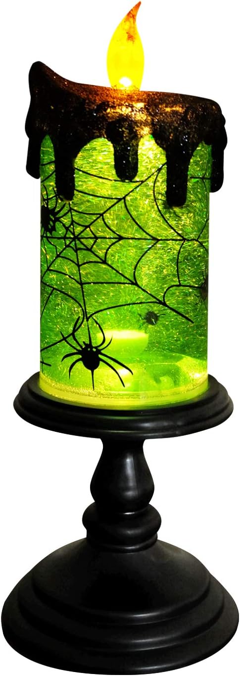 Eldnacele Halloween Snow Globe Candles Flameless Candles