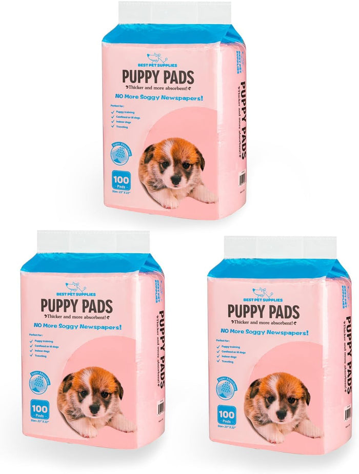 Best Pet Supplies XL Puppy Pads 100 Count - Super Absorbent Dog Training Pads, Quick-Dry, Odor Control, Disposable Pee Pads, Leak-Proof Wee Wee Pads for Indoor Dogs – Baby Blue XL, 100 Pack