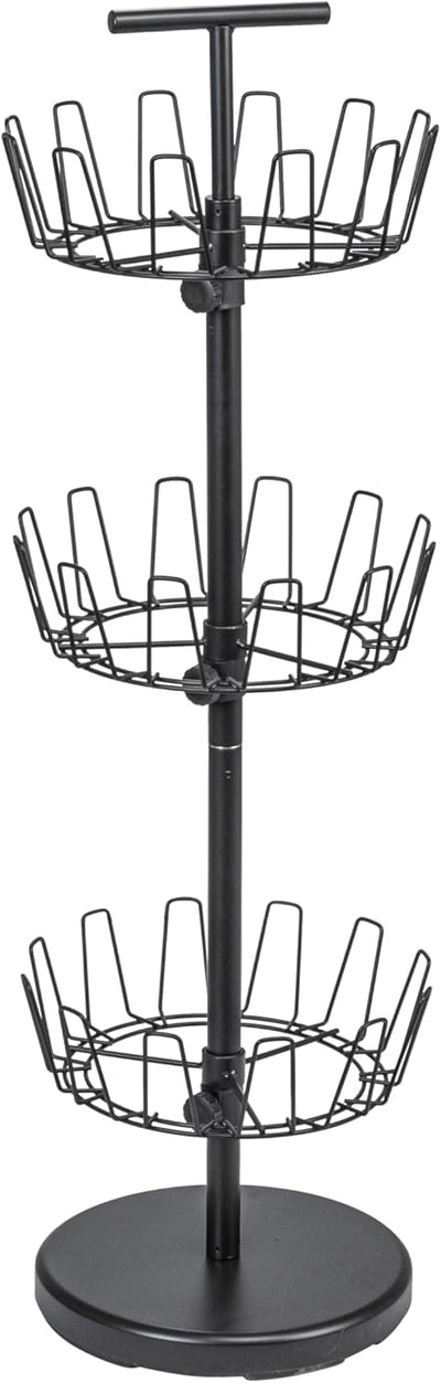 Household Essentials 3-Tier Shoe Storage Tree, Matte Black