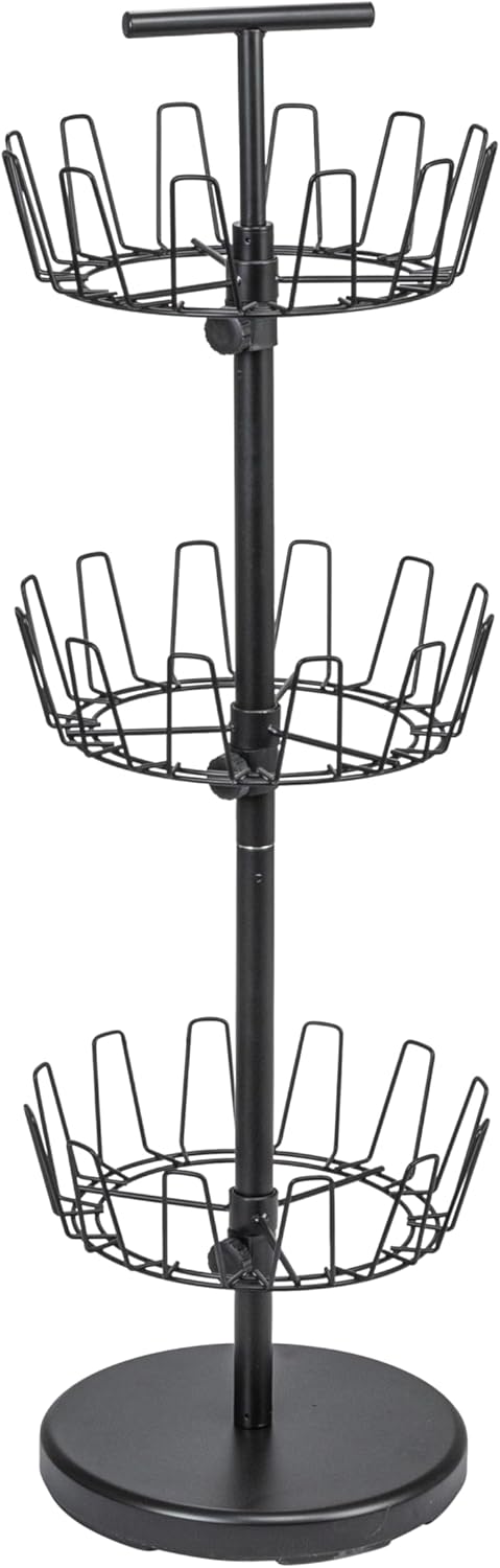 Household Essentials 3-Tier Shoe Storage Tree, Matte Black