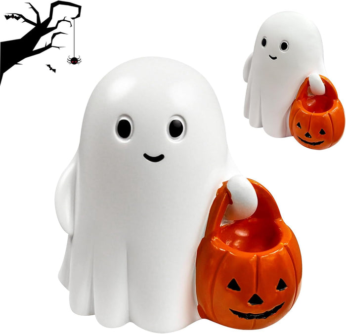 Halloween Ghost Figurine-Spooky & Cute Ghost Statue for Home, Desk, Party Decor | Funny Middle Finger Halloween Decorations Indoor