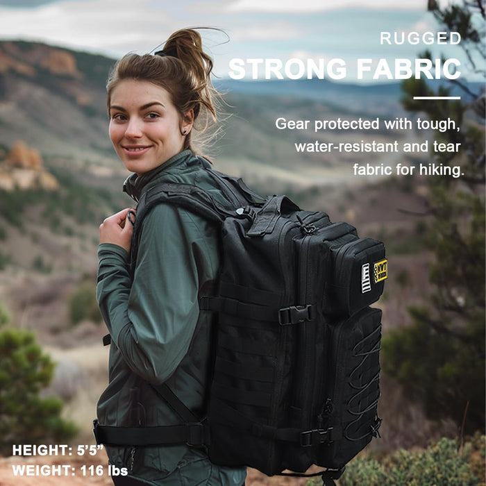 Military Tactical Backpack,Sturdy Work & Molle Laptops Rucksack,Army Pack for Hiking Camping Travel Fishing Gym,Green