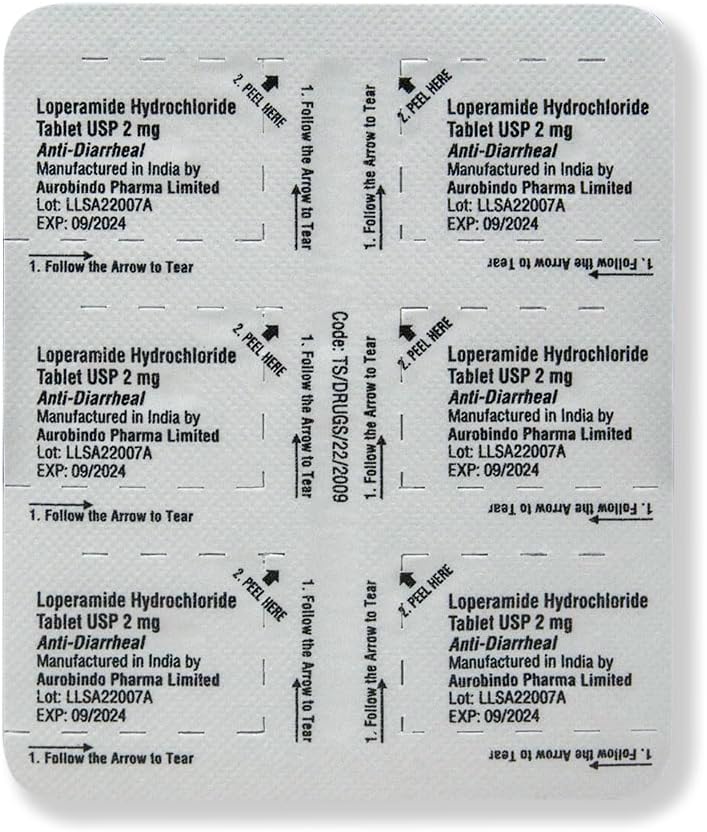 Amazon Basic Care Loperamide Hydrochloride Tablets, 2 mg, Anti-Diarrheal, 24 Count (Pack of 1) (Packaging may vary)