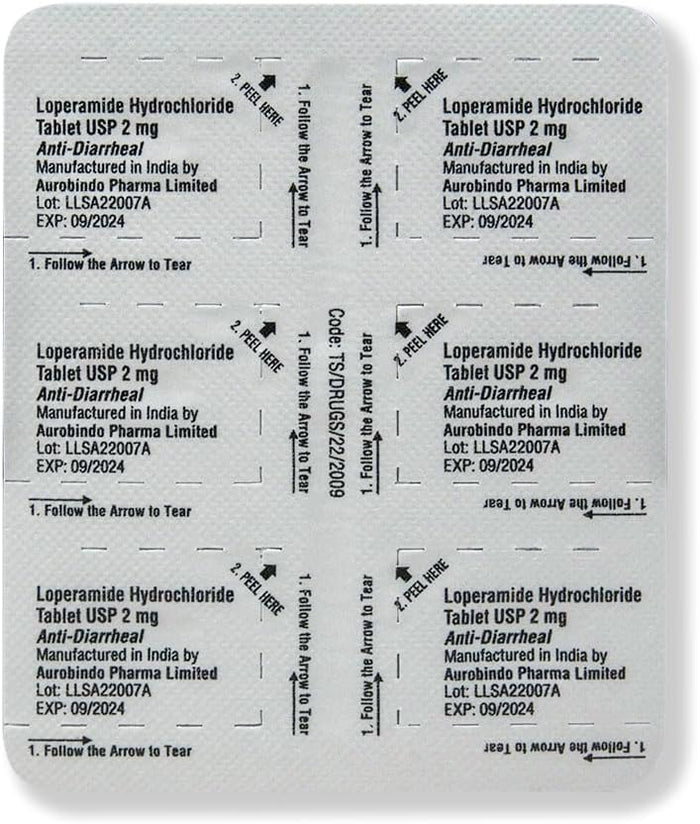 Amazon Basic Care Loperamide Hydrochloride Tablets, 2 mg, Anti-Diarrheal, 24 Count (Pack of 1) (Packaging may vary)