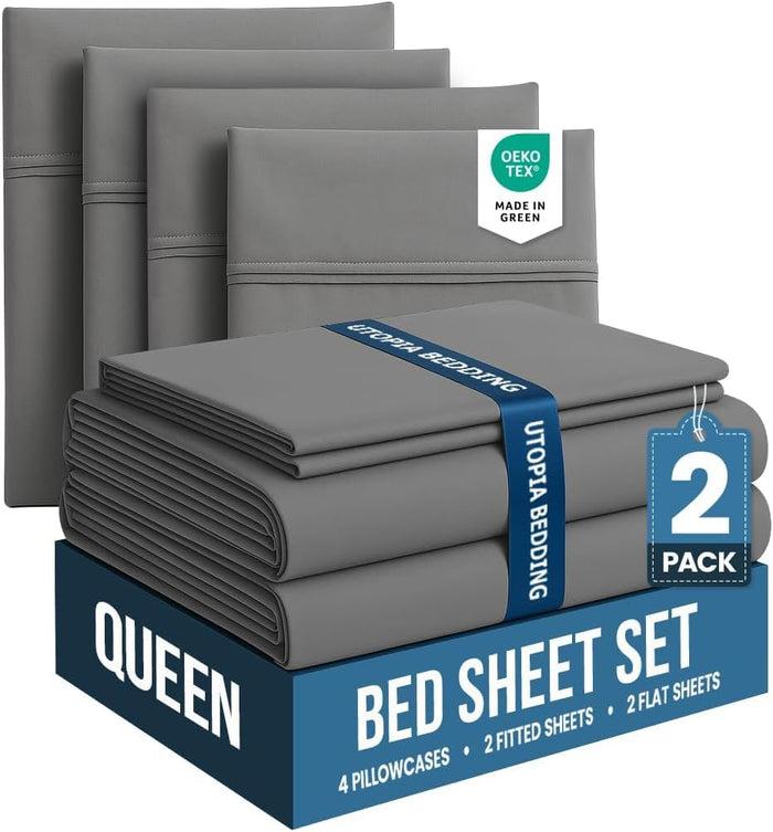 Utopia Bedding Soft Breathable Microfiber Queen Sheet Set