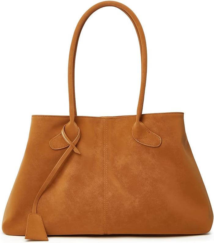 Womens Trendy Vegan Leather Shoulder Bag Large Travel Tote Purse Handbag Top Handle Satchel Commuter Underarm Bag