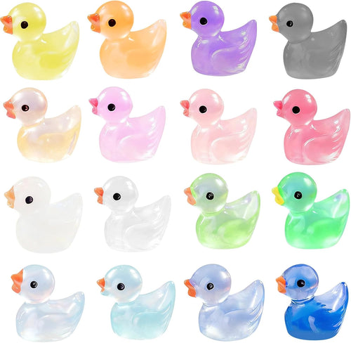 20Pcs Luminous Mini Resin Duck Fridge Magnets, Cute Fridge Magnets Strong Colorful Refrigerator Household Items Small Decor Supplies Funny Locker Decorations Supplies