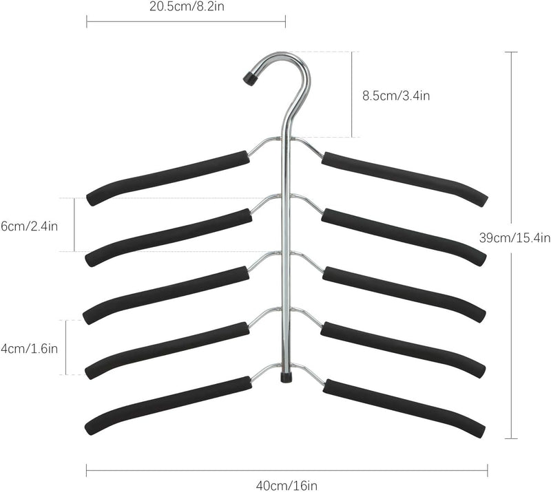 DOIOWN Blouse & Shirt Hangers - Non Slip Space Saving Stainless Steel Closet Organizer (2 Pack)