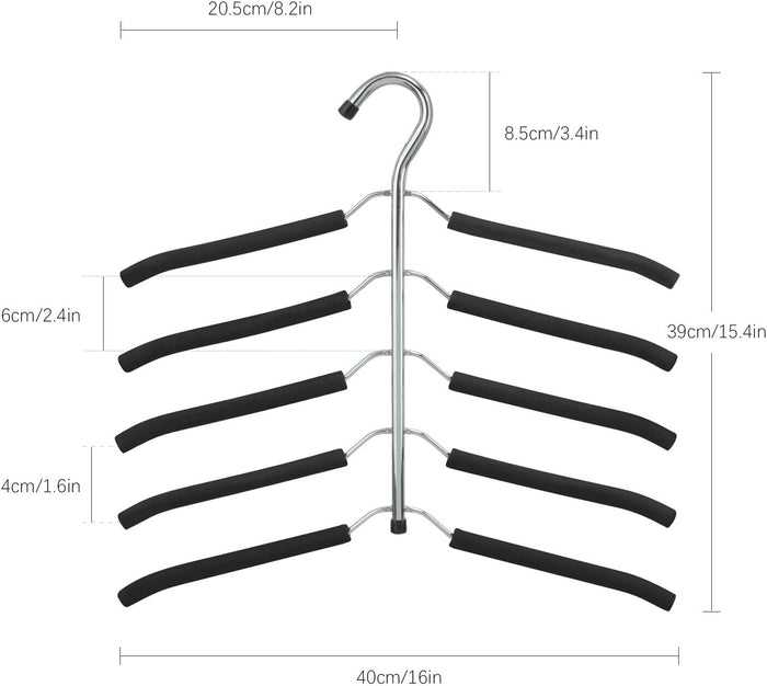 DOIOWN Blouse & Shirt Hangers - Non Slip Space Saving Stainless Steel Closet Organizer (2 Pack)