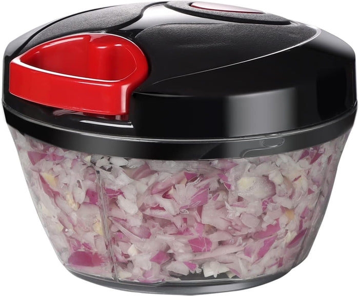 Ourokhome Manual Food Processor Vegetable Chopper, Portable Hand Pull String Garlic Mincer Onion Cutter for Veggies, Ginger, Fruits, Nuts, Herbs, etc., 500ml, Green