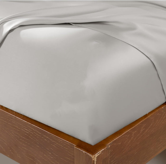 LBRO2M 100% Mulberry Silk Satin Sheets Set King Size Silk Fitted Sheet16 Deep Pocket Cool Bedding Sheet 4 Piece Wrinkle Resistant (King, Gray)